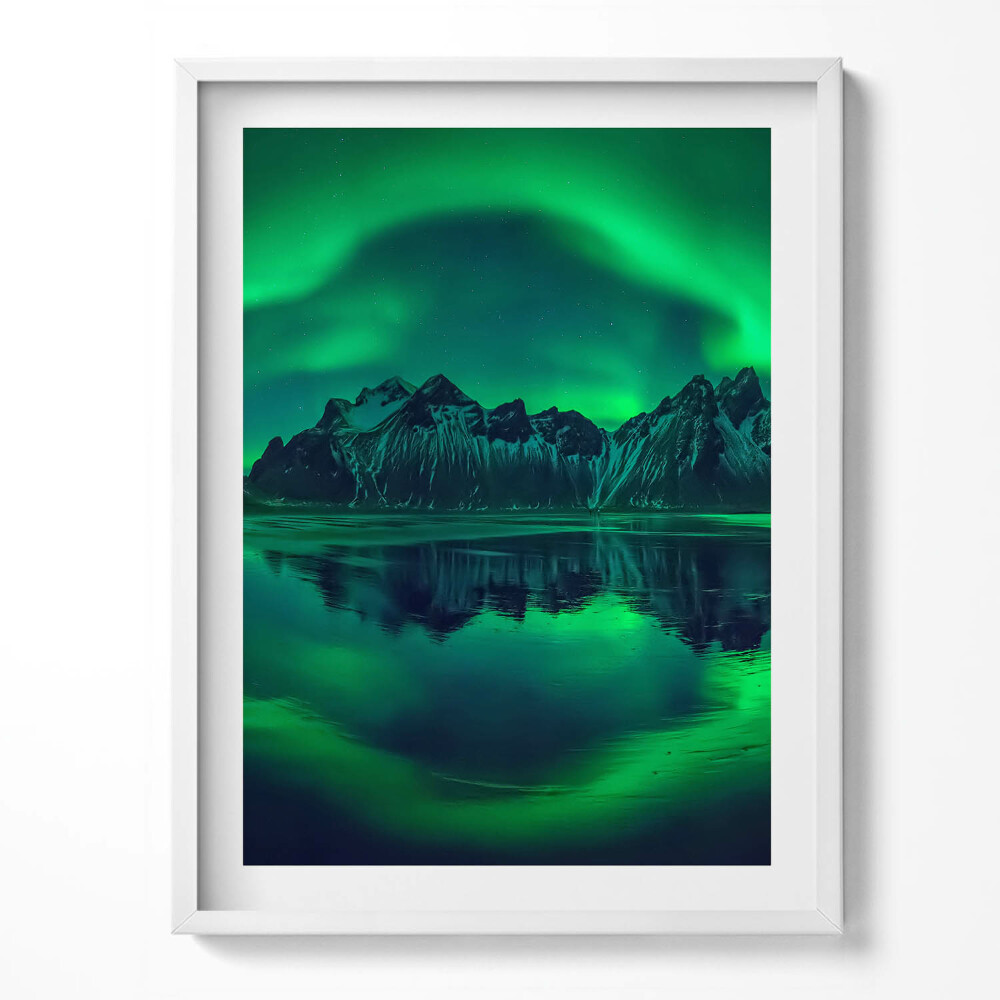 Kép keretben Aurora borealis - tükörkép