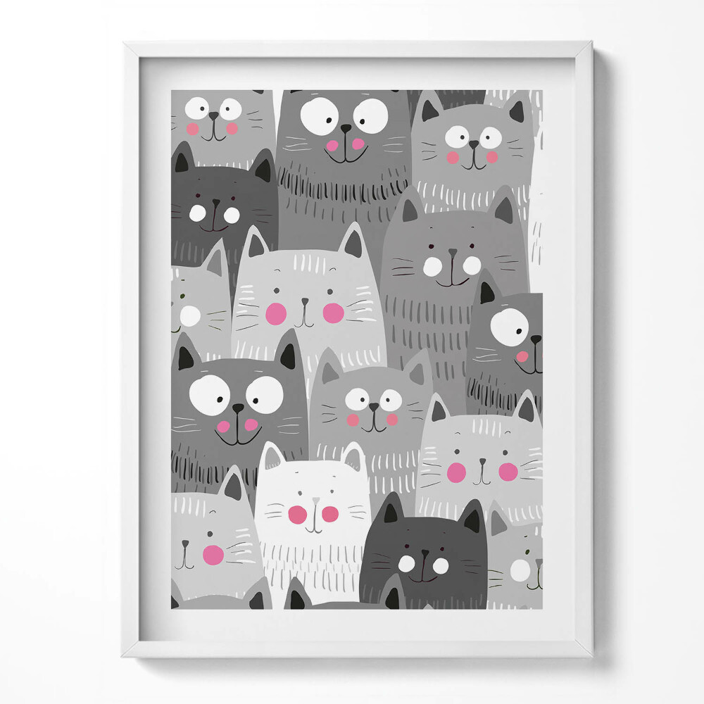 Keretezett kép Mintázat macskákkal