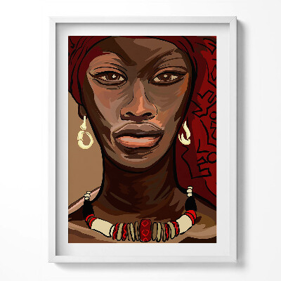Keretezett kép Art - festmény egy afrikai nőről