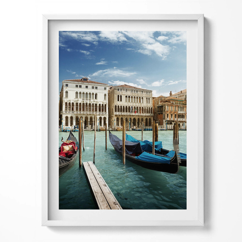 Keretezett kép Gondolák Velencében Olaszországban