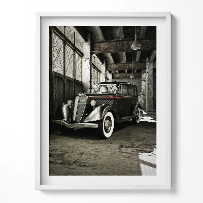Keretezett kép Klasszikus autó egy régi gyárban