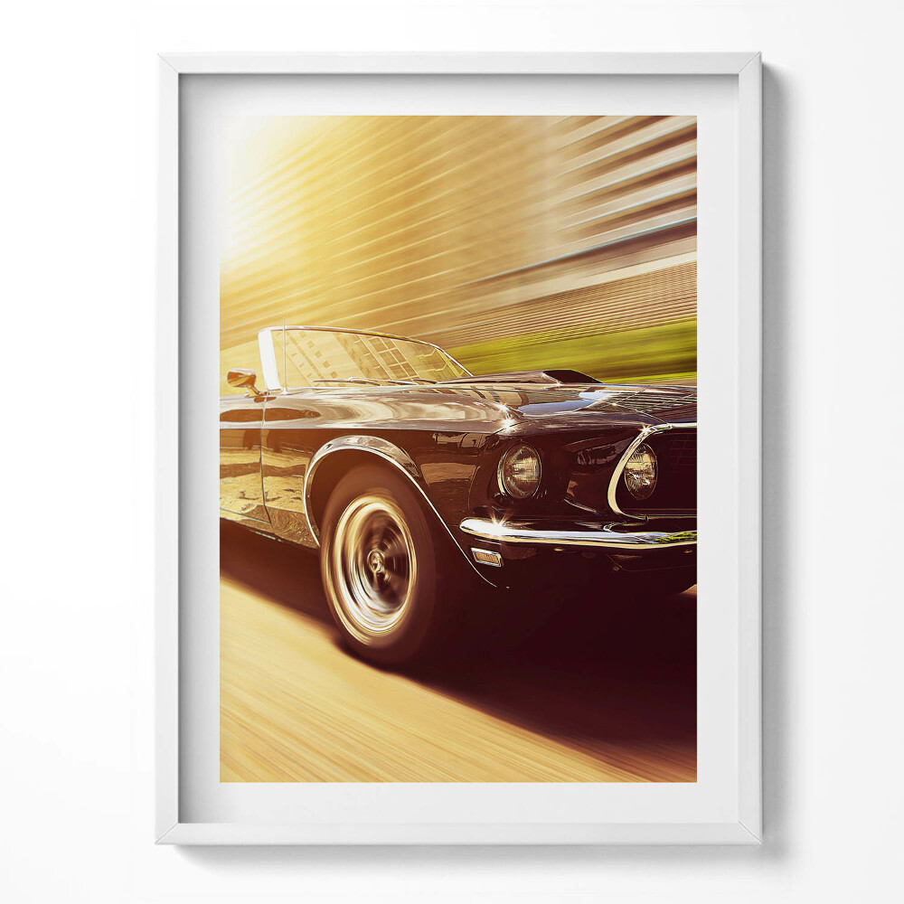 Keretezett kép Klasszikus autó úton
