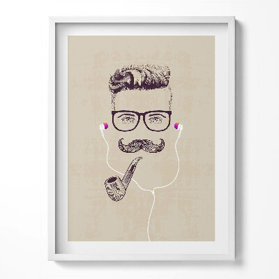 Keretezett kép Férfi pipával és fejhallgatóval
