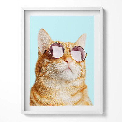 Kép keretben Vicces macska szemüveggel