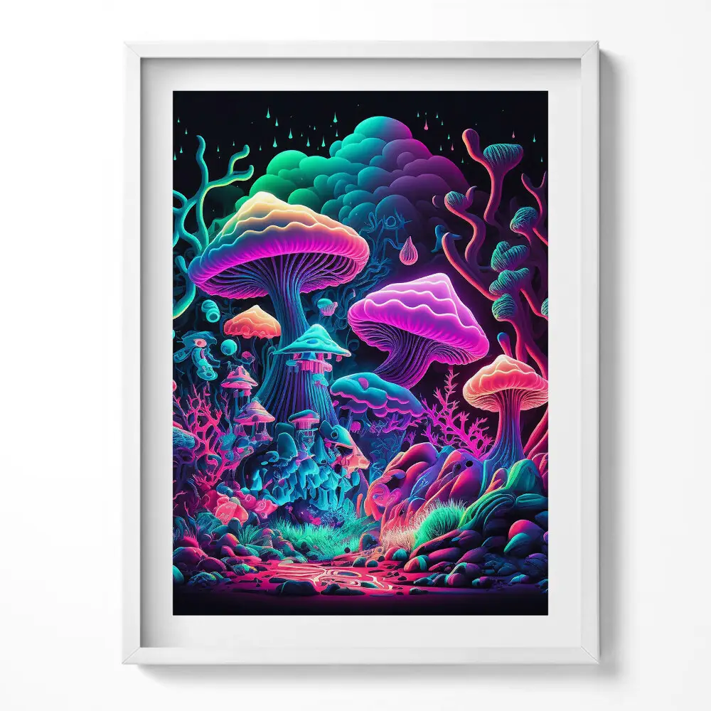 Kép keretben Neon gombák