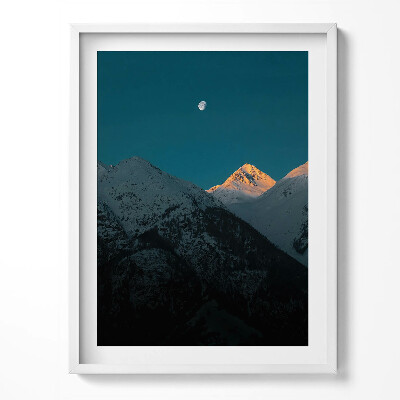 Kép keretben Naplemente a hegyekben