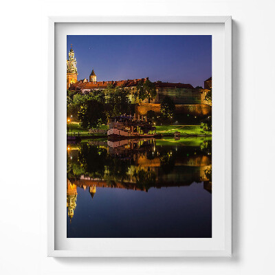 Kép keretben Festmény az Eiffel-toronyról és piros fákról