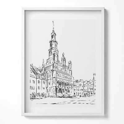 Keretezett kép Poznan vázlata egy régi városról