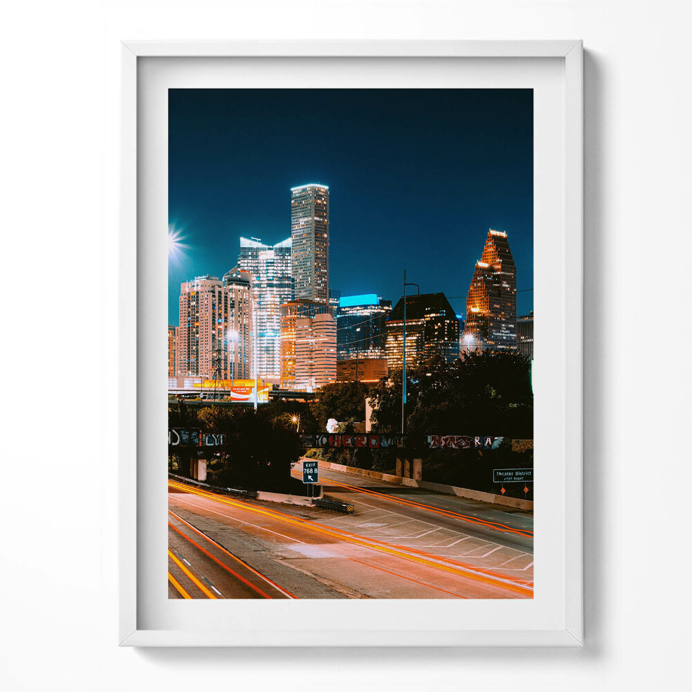 Kép keretben Éjszakai város Houstonban