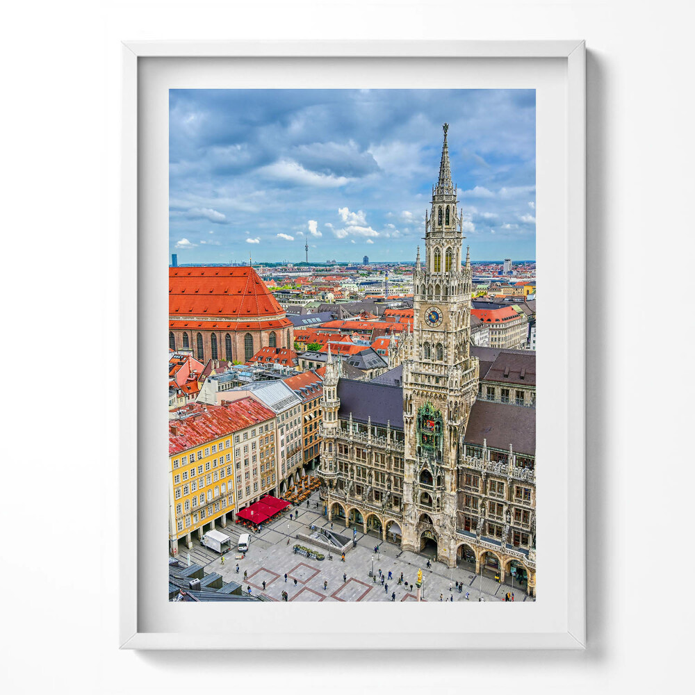 Kép keretben Városháza Marienplatz Münchenben