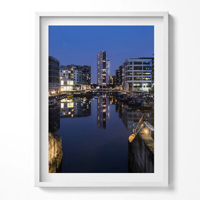 Kép keretben Leeds városának éjszakai kivilágítása