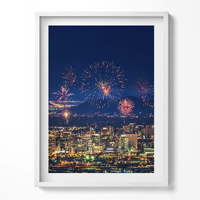 Kép keretben Phoenix városa éjszaka