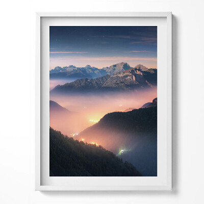 Keretezett kép Hegyi csúcsok Tájkép