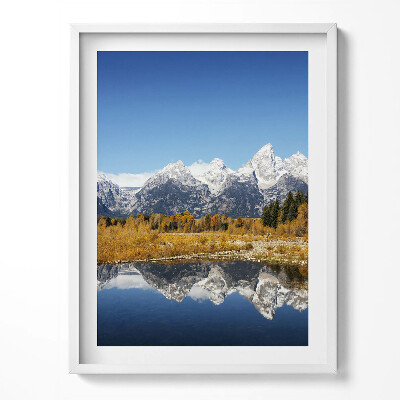 Keretezett kép Hegyi tó és őszi fák