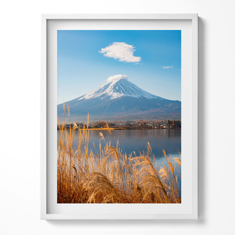 Kép keretben Tájkép a Fuji hegyről Japánban