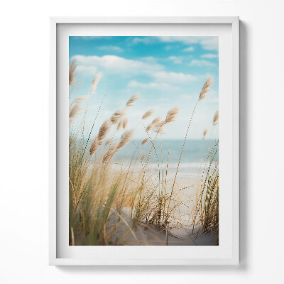 Kép keretben Landscape of beach grasses and sea boho style
