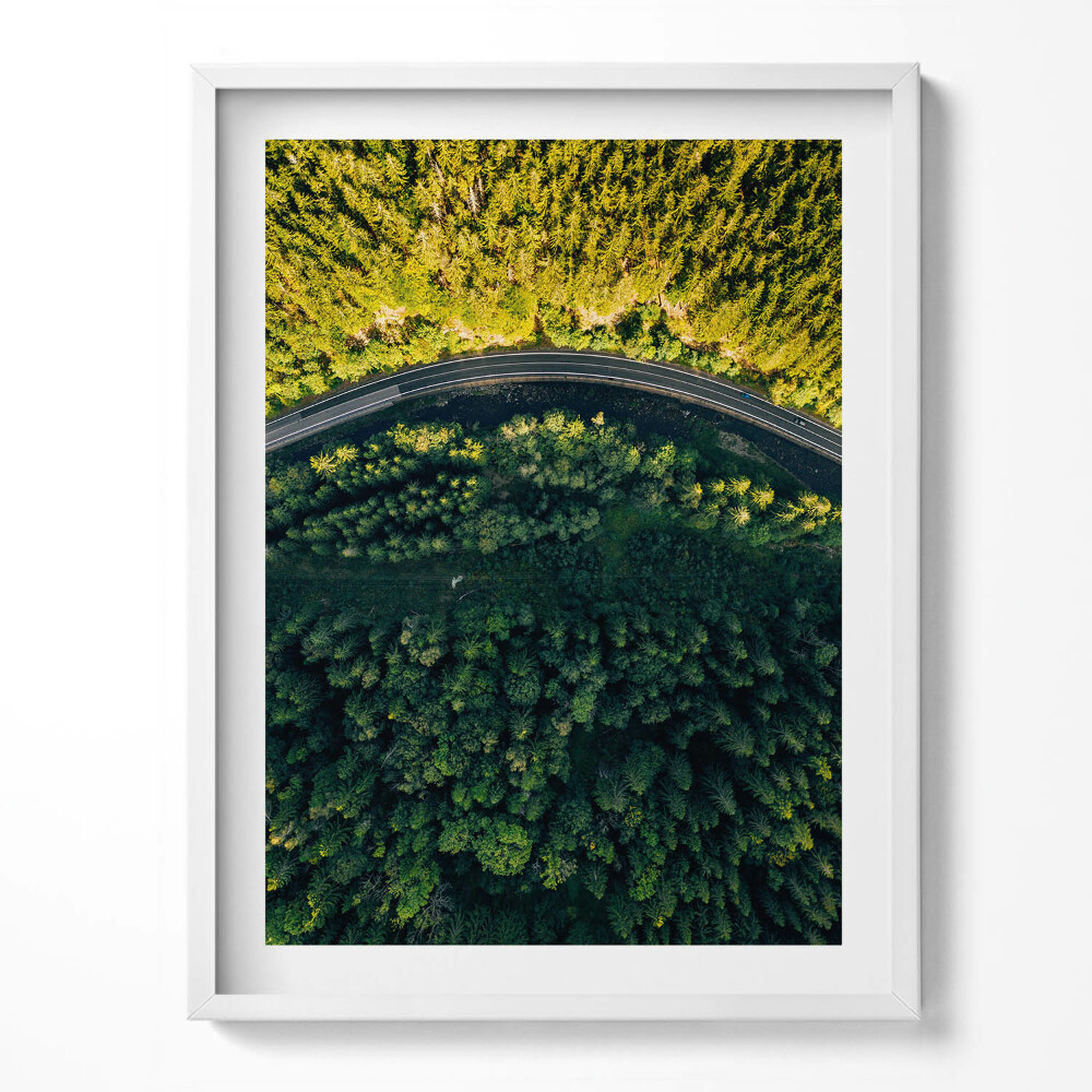 Kép keretben Erdő drónról - Hóhegy