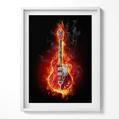 Keretezett kép Lángoló piros elektromos gitár