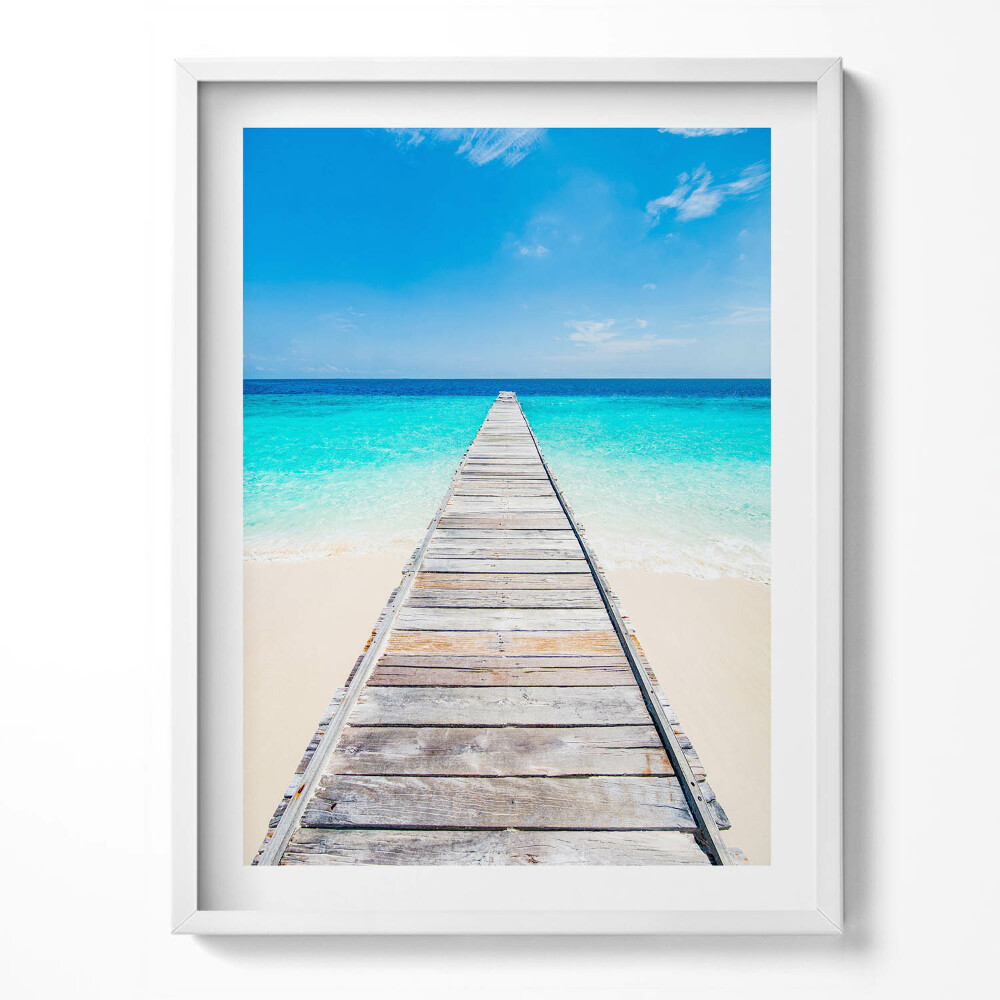 Keretezett kép Tájkép fából készült móló és óceán