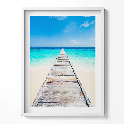 Keretezett kép Tájkép fából készült móló és óceán