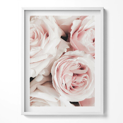 Keretezett kép Halvány rózsaszín virágok finom rózsák