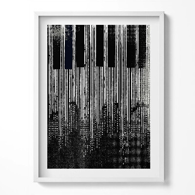 Keretezett kép Illusztráció egy zongoráról és egy városról