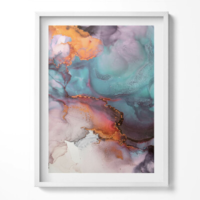 Keretezett kép Folyékony absztrakt arannyal