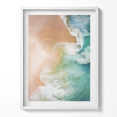 Kép keretben Tengeri hullámok és tengerpart madártávlatból