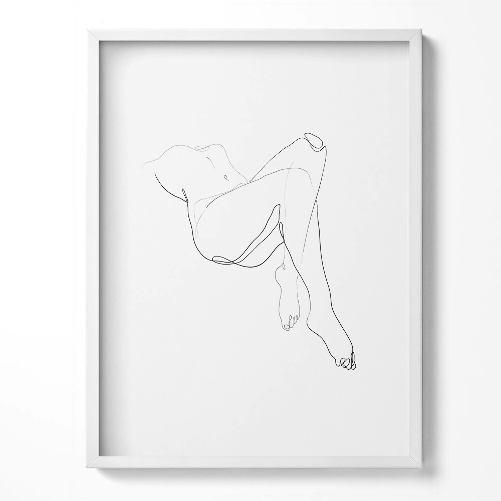 Keretezett kép Line-art egy női testről