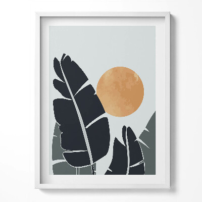 Keretezett kép Minimalista növények és a nap boho stílusban boho