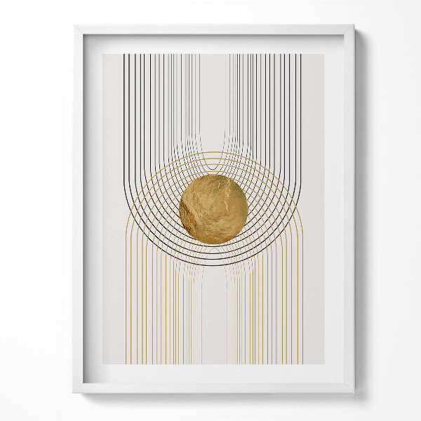 Keretezett kép Boho absztrakt minimalista formák arannyal
