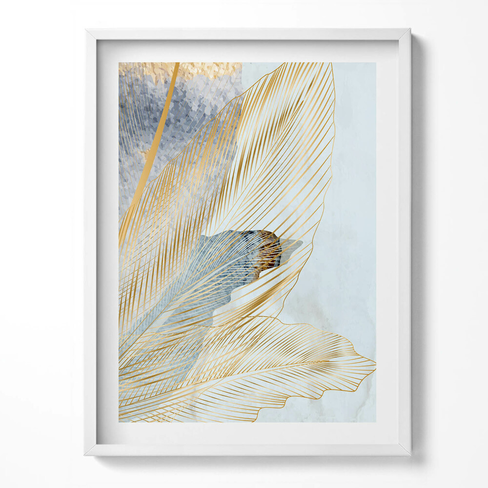 Kép keretben Glamour banánlevelek arannyal