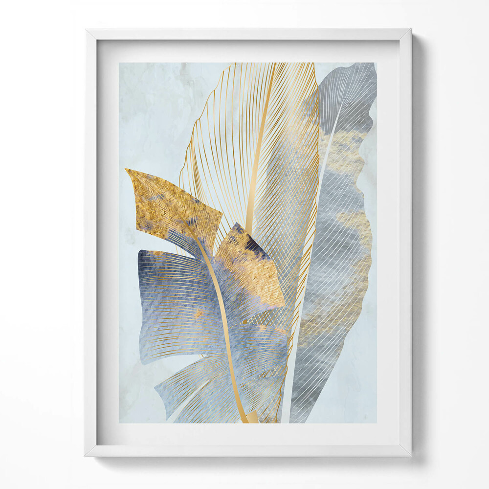 Keretezett kép Glamour banánlevelek arannyal