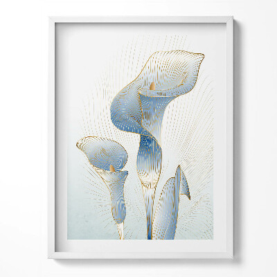 Kép keretben Virágok illusztrációja arannyal