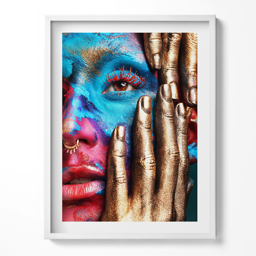 Kép keretben Művészet - egy nő színes arca
