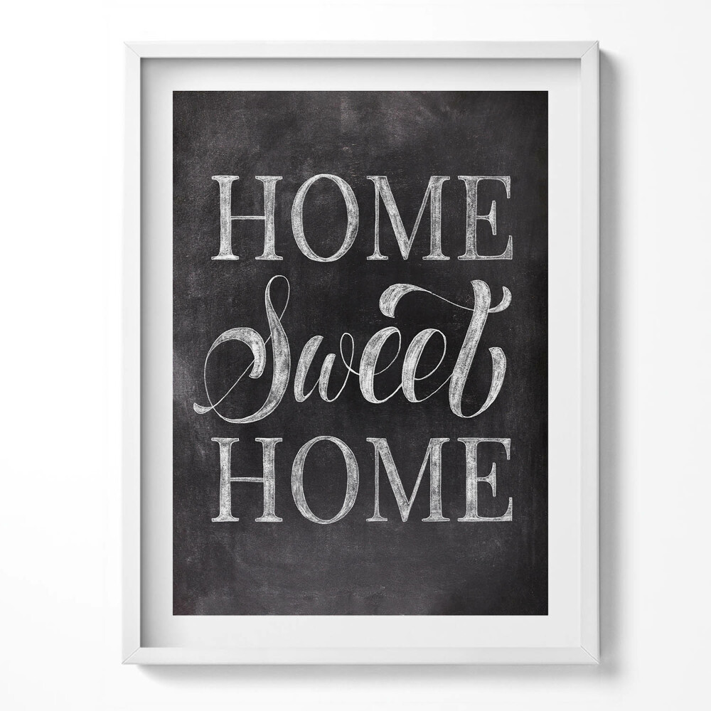 Keretezett kép Felirat egy lakás "otthon, sweet home"