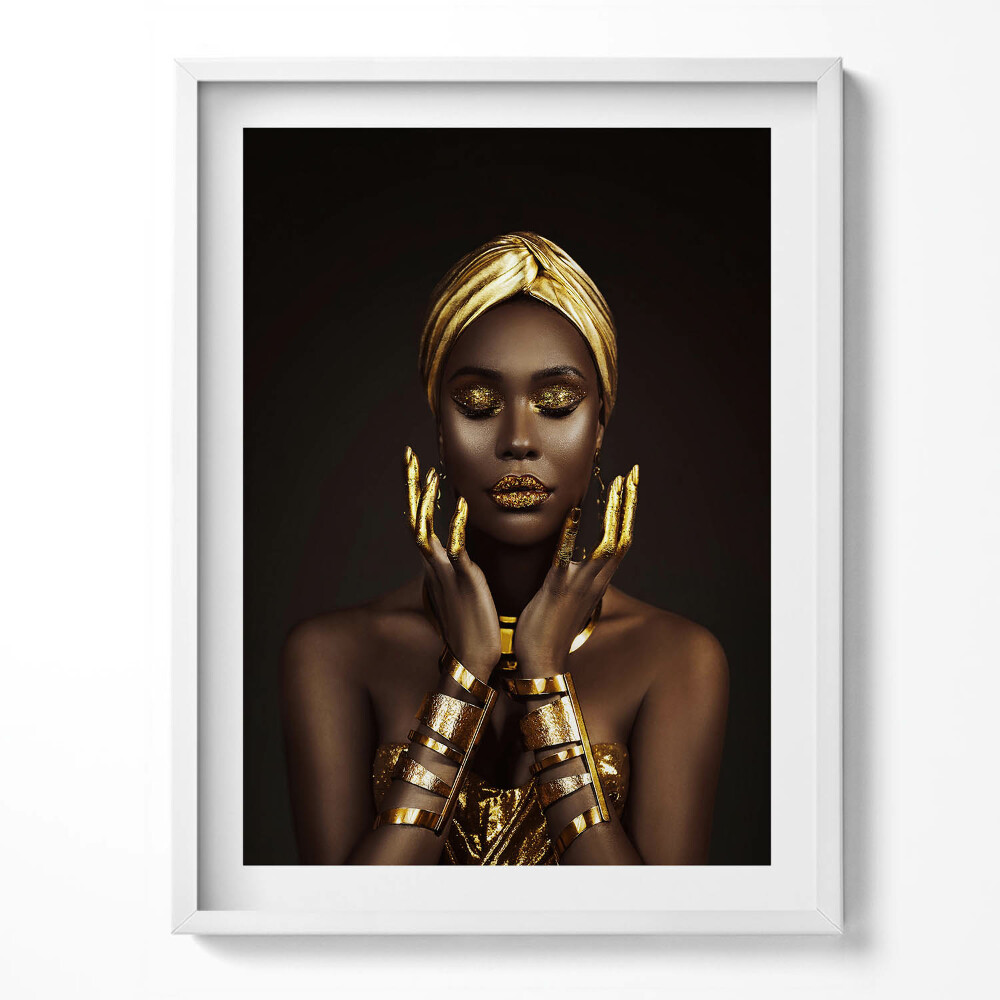 Kép keretben Portrait of an African woman in gold