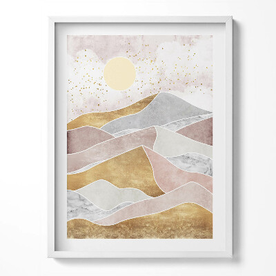 Kép keretben Absztrakt tájkép sivataggal és napsütéssel