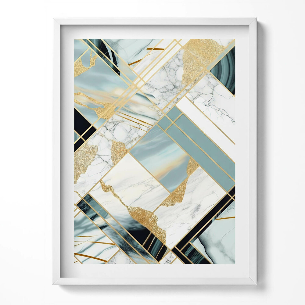 Keretezett kép Geometric abstraction with gold