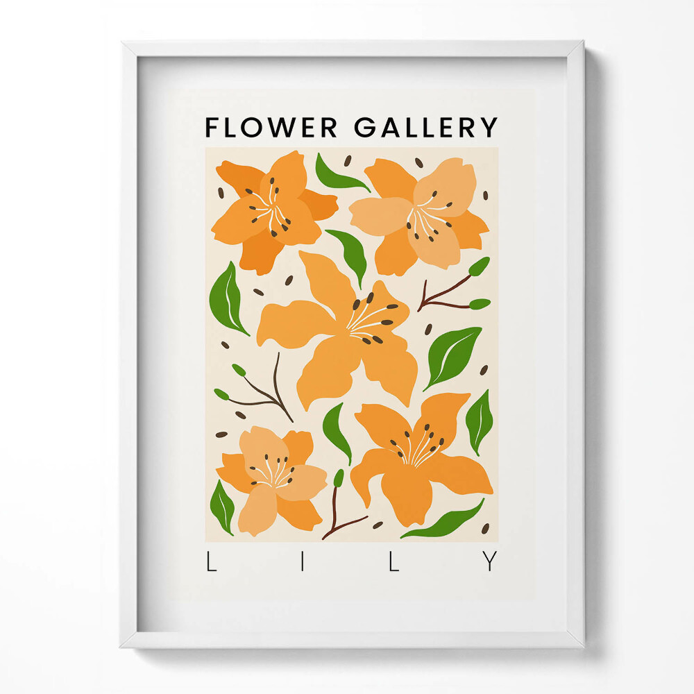 Kép keretben Illustration of lily flowers