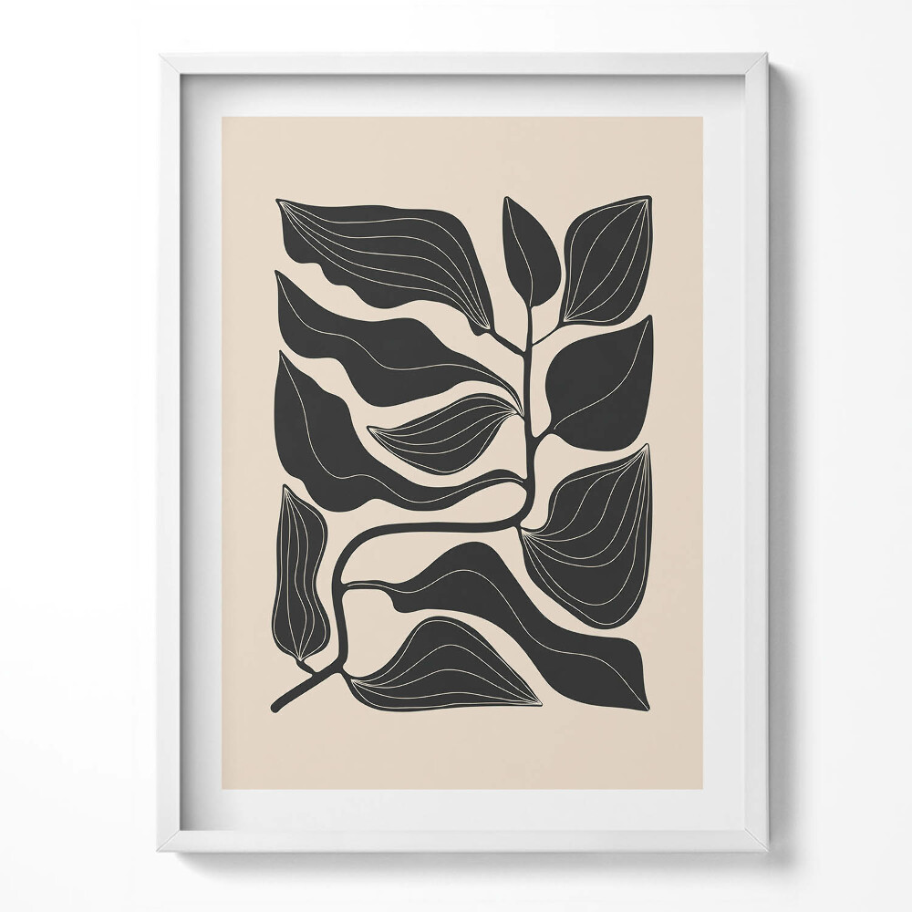 Kép keretben Minimalista illusztráció növényi levelek
