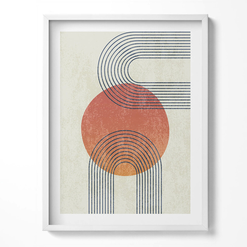 Keretezett kép Modern művészeti vonalak és kör