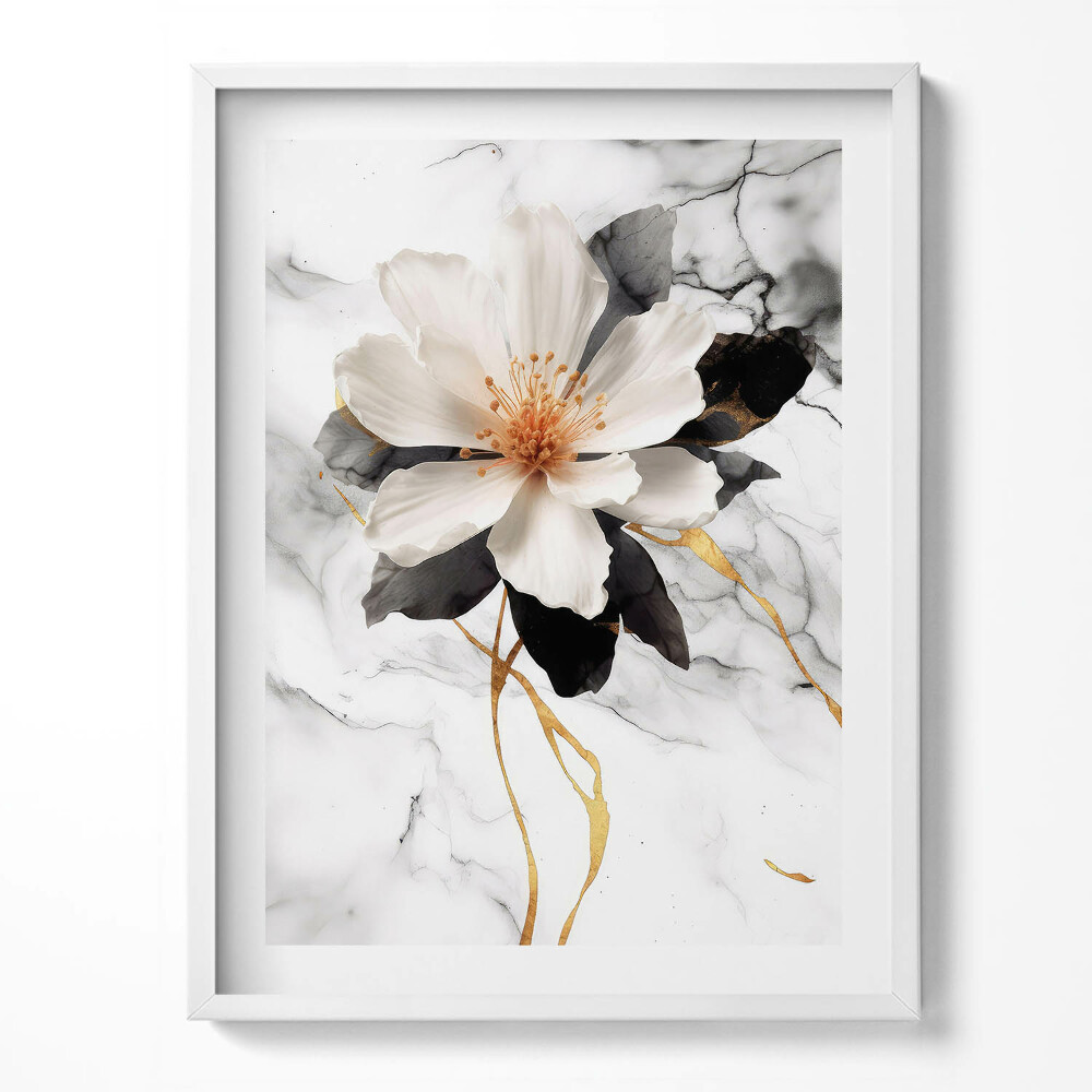 Kép keretben Kompozíció márvány virágokkal