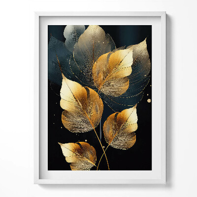 Kép keretben Arany csillogó levelek