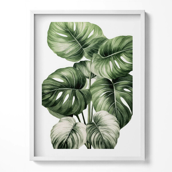 Keretezett kép Festett monstera levelek