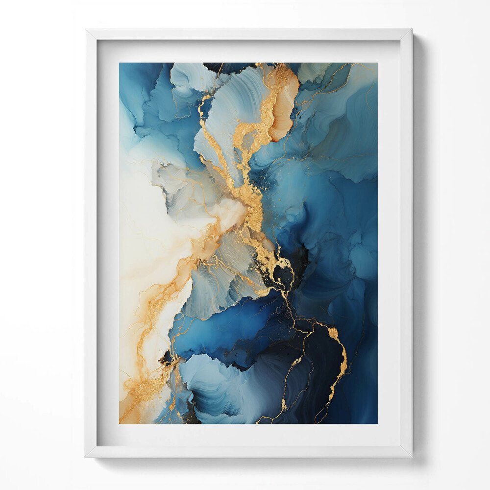 Keretezett kép Folyékony absztrakció arannyal