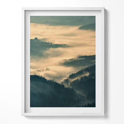 Kép keretben Mountain landscape of forests in nebren