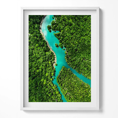 Keretezett kép River in tropical forests from a bird's eye view