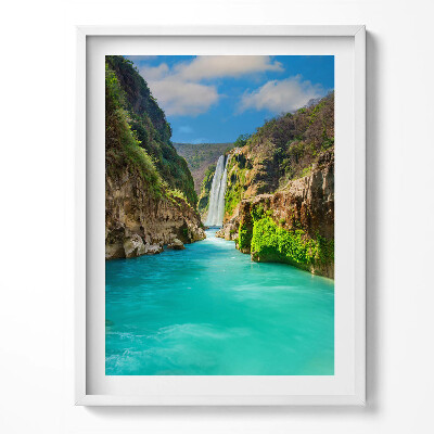 Kép keretben Trópusi vízesés és folyó