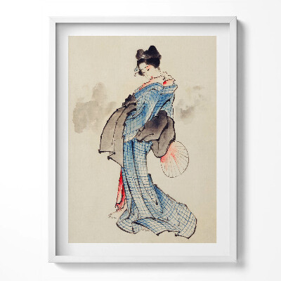 Keretezett kép Ázsiai nő kimonóban